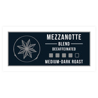 blue sticker mezzanotte decaf medium dark roast