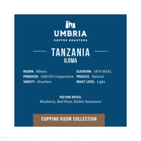Cupping Room Collection coffee Tanzania Iloma light roast
