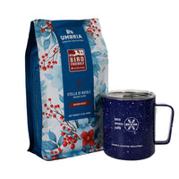 12oz bag of bird friendly holiday blend plus a miir logo camp cup