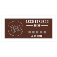brown and white label - arco etrsuco blend dark roast