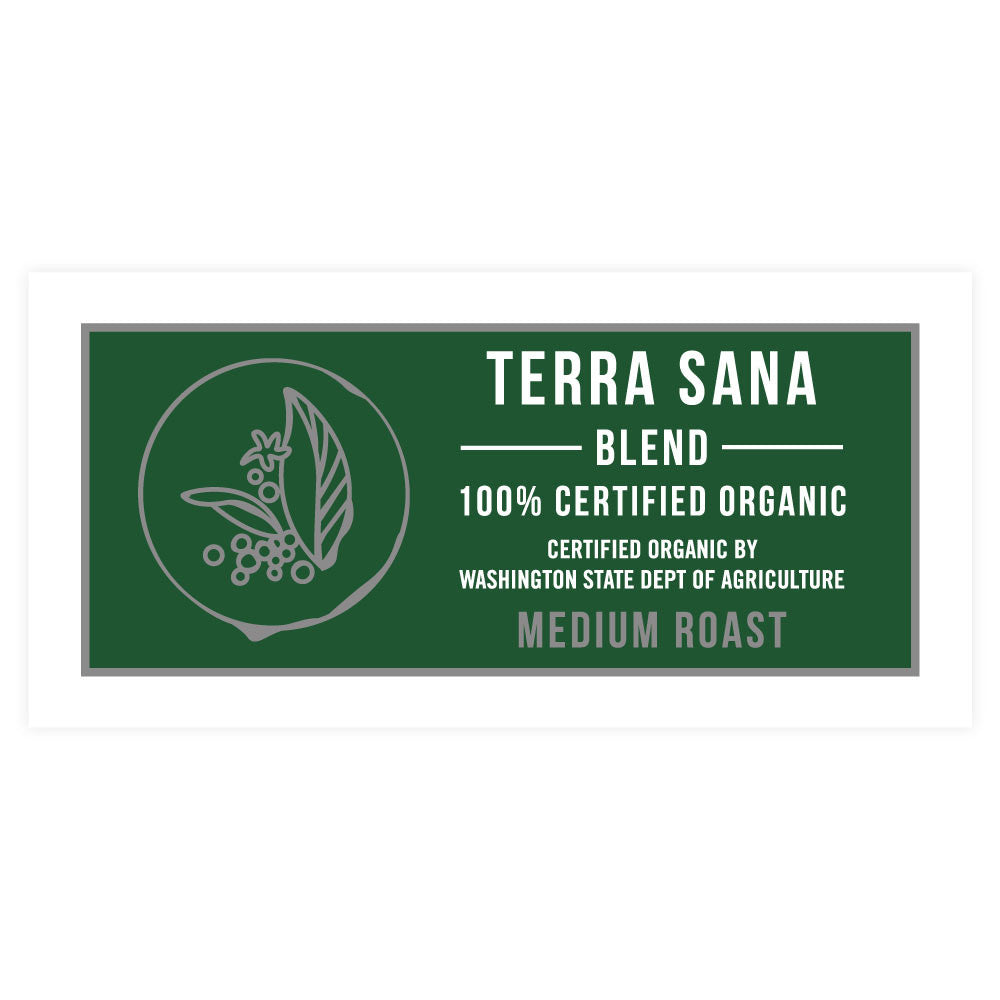 green terra sana medium roast label