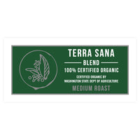 green terra sana medium roast label